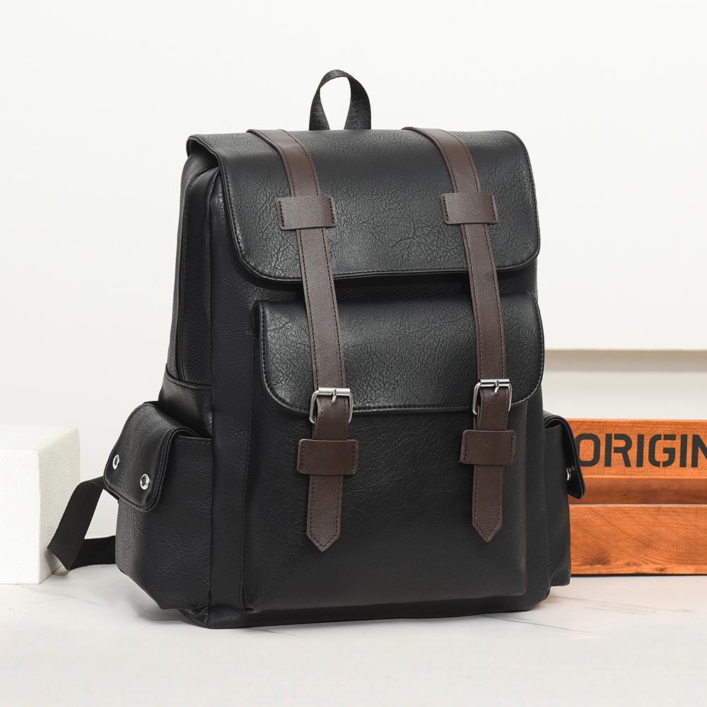 Large Capacity Men's Backpack Multi-Function PU Backpack Travel Computer Bag Women Backpack