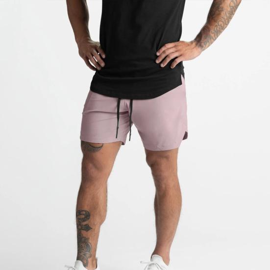 Sports Shorts Solid Color Loose Drawstring Summer Quick Dry Zipper Pockets Shorts for Fitness
