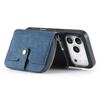 For iPhone 17 Pro PU Leather Phone Back Cover with Zipper Card Holder and Long Strap
