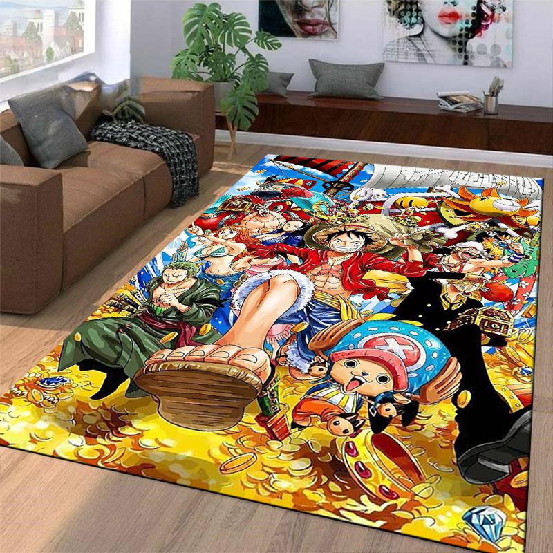 "Colorful Anime Pirate Design Carpet for Home Décor, Living Room Rug" Suitable for use as an anti-slip for living room bedroom sofas