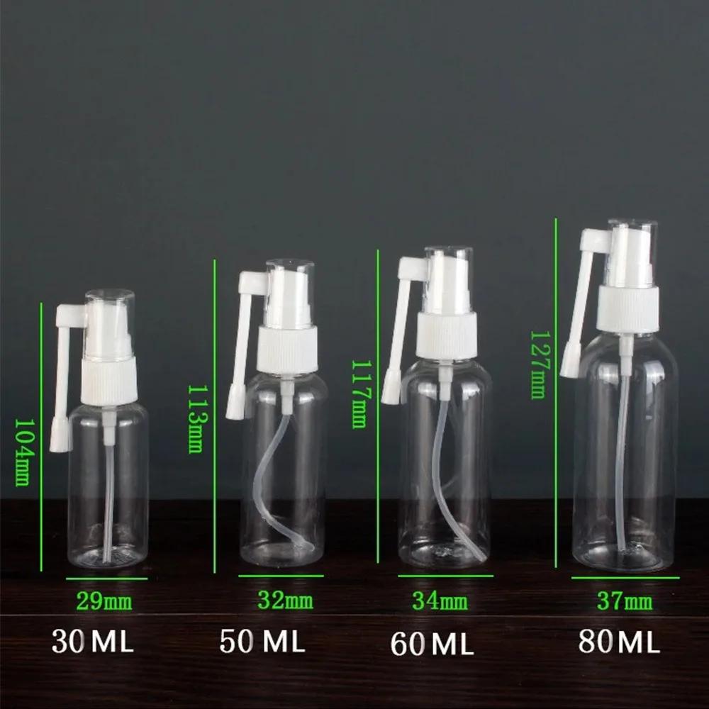 5PCS Portable PET Nose Water Sprayer Transparent Roatation Oral Medicine Spray Bottle Empty Bottle Rotatable