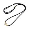 Hand-Woven Alloy Jade Pendant Necklace with Gold Lanyard Rope, Unisex and Versatile