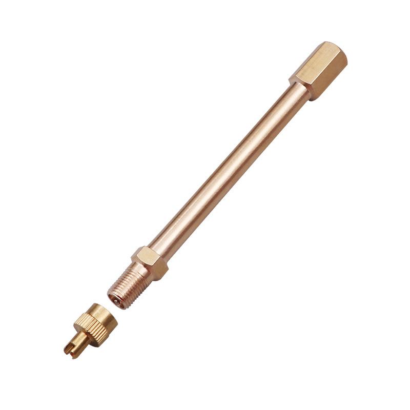 

Copper Tire Valve Extender – Straight-style Adapter For Cars, Lawn Mowers, And Scooters