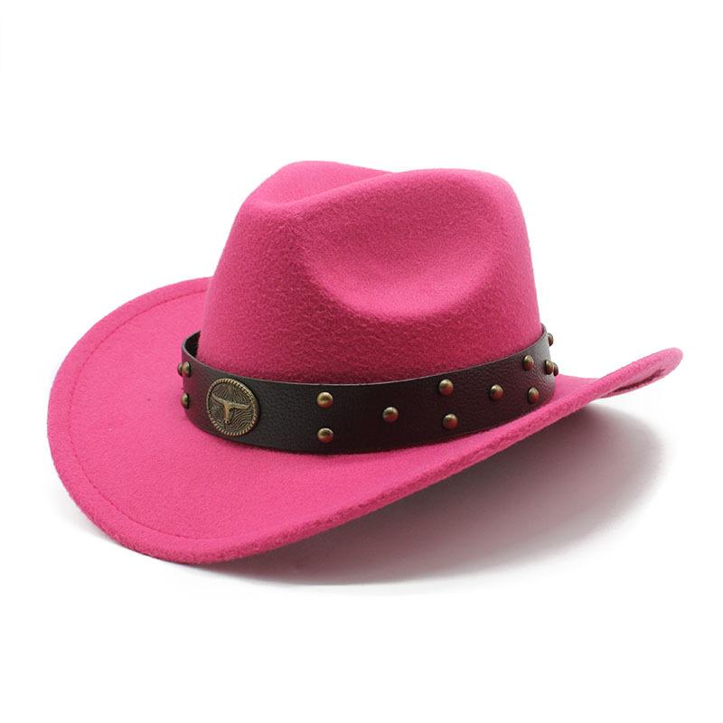 Western Cowboy Hat Woolen Felt Hat Men'S And Women'S Top Hat Outdoor Riding Hat