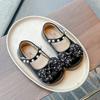 Kinderschuhe aus Leder 2026 Frühling und Herbst Koreanischer Stil Prinzessinnenschuhe für Mädchen für Kleinkinder, Weiche Sohle, Rutschfest, Langlebig und Rutschfest
