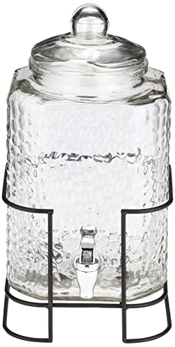 Captain Stag UW-2010 Glass Jug/Tank Drink Server, 6L Capacity, with Stand, High/Low Height Adjustable, 2-Way