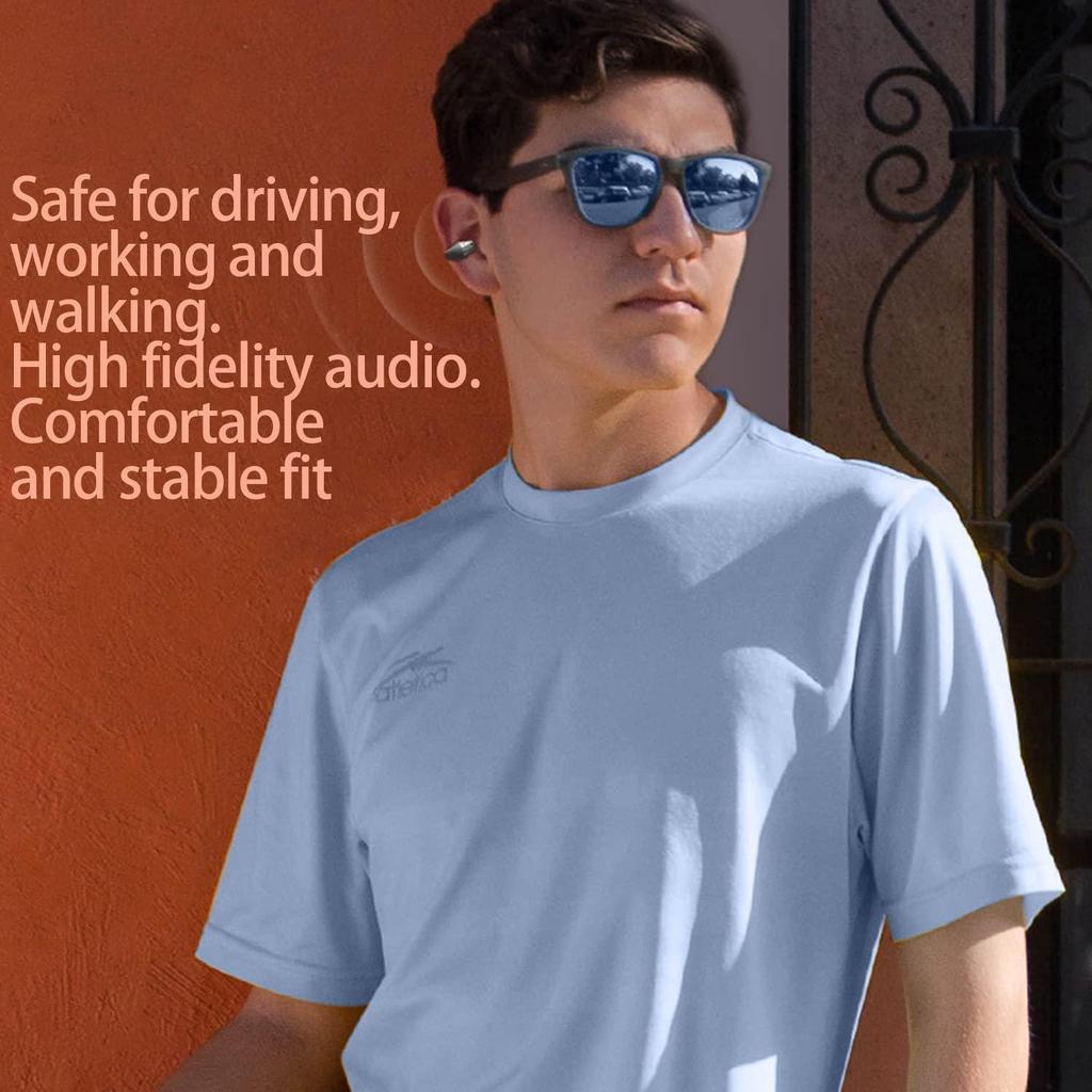 1Pair Wireless Ear Clip Bone Conduction Headphones Bluetooth Wireless Clip On Open Ear Headphones Earbuds Earclip Bone Conduction Earbuds Head Set