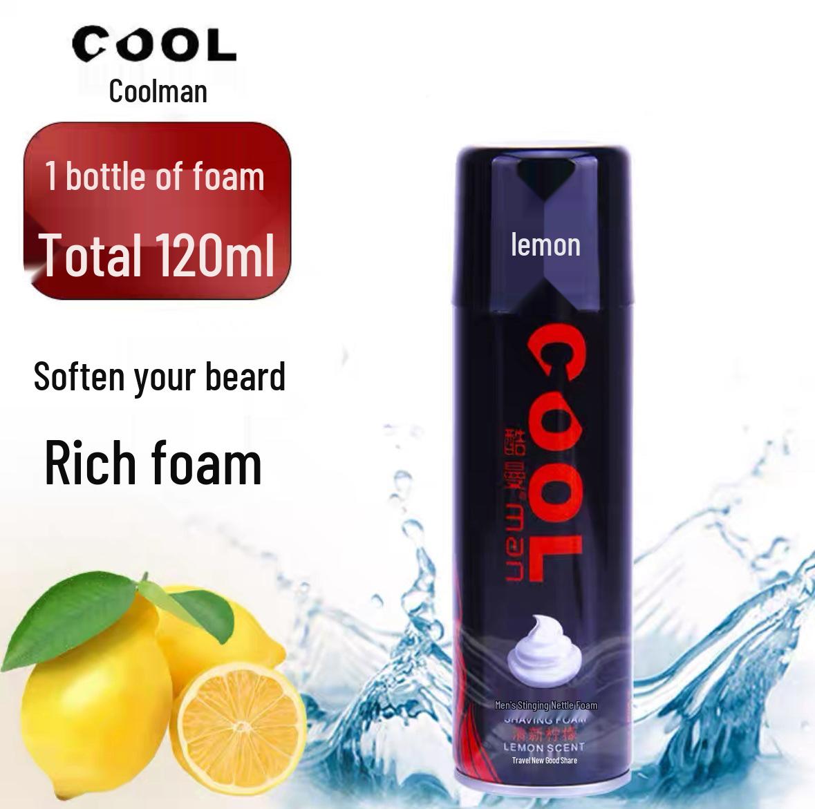Coolman Fresh Lemon Mint Men s Shaving Foam - Softens Beard, 230ml In Stock.