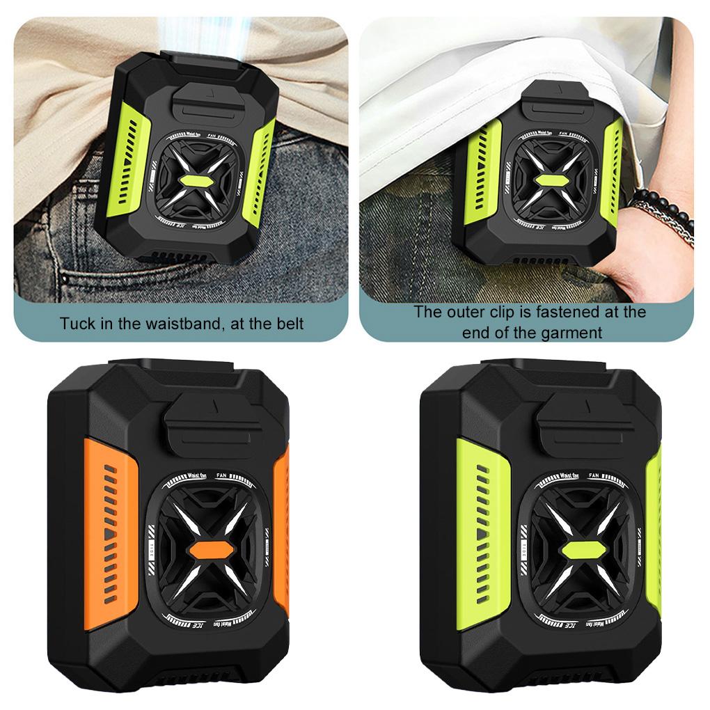 USB Charging Waist Fan With 14000 RPM Wind Speed For Workouts Waist-hanging Fan Hanging Waist Fan