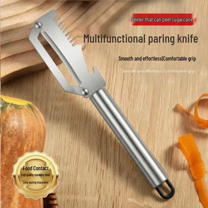 Multi-functional Stainless Steel Peeler & Grater: Scallion Shredder, Vegetable & Fruit Peeler, Asparagus, Winter Melon Planer. Multi-functional Peeler