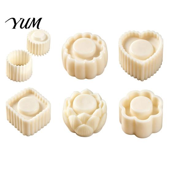 Abnehmbarer Teigschneider Doppelseitige Mondkuchenform, Sonnenblumenmuster Wiederverwendbar ABS Handpresse Einfache Küchenhelfer zum Backen Reinigen DIY