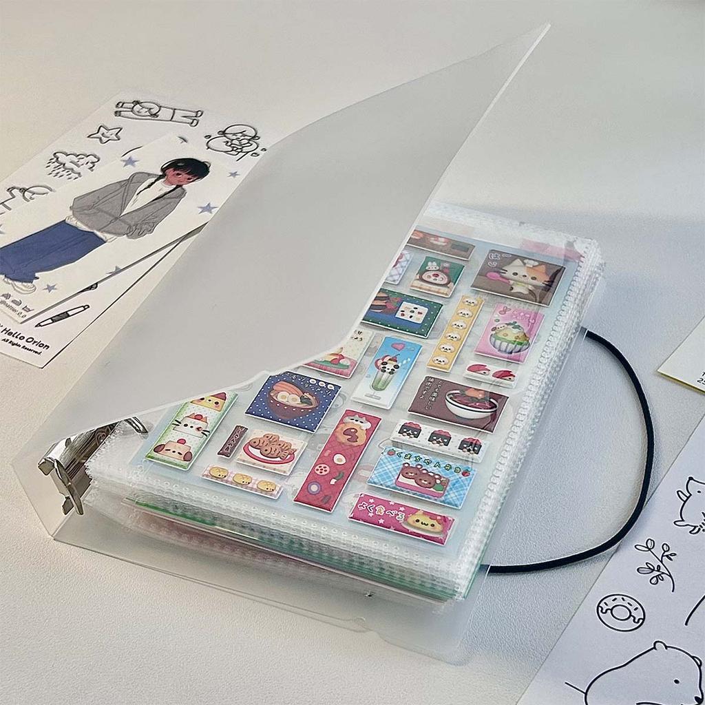 1pc Transparent PP A7 Binder Cover, 6-Ring Refillable Planner Protector, Lightweight Durable for Loose Leaf Notebook