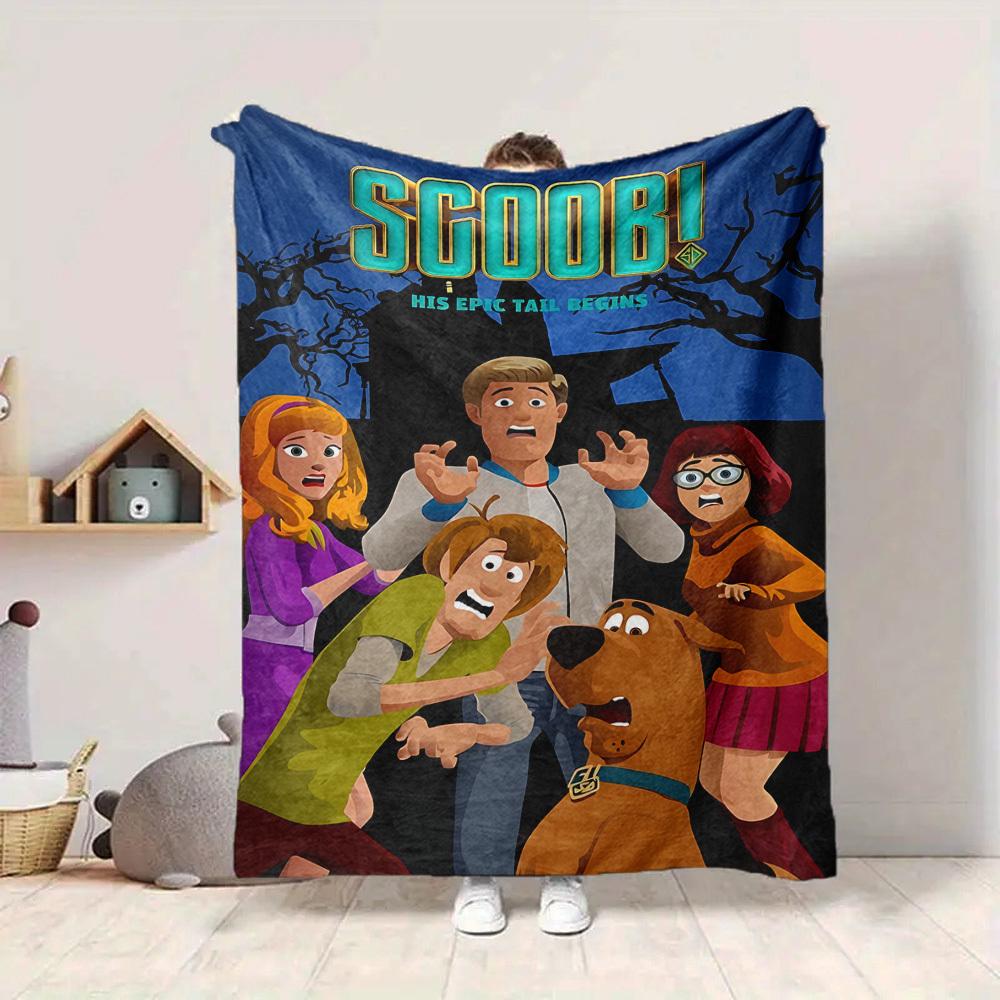 1pc Scooby-Doo Mystery Flannel Throw Blanket - Lightweight Soft Warm All-Season Blanket for Sofa, Bed, Travel, Camping  L1029147