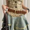 Vintage Women's Belt Heavy-Duty Dress Jeans Belt Fashionable Wide Waist Belt  Waist-Cinching