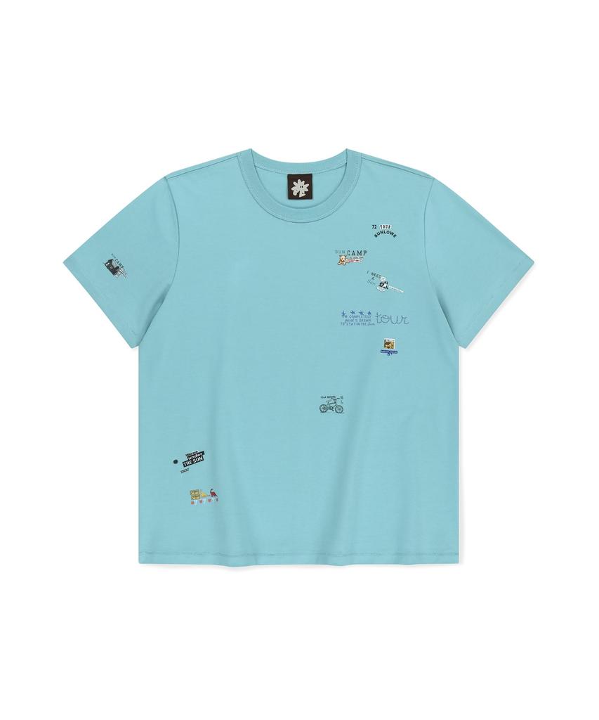 Sun Love Collage Tee Light Blue