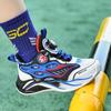 Boys basketball shoes 2025 spring new rotating buckle classmate mesh breathable waterproof non-slip middle and older children's running shoes
