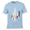 Minimalist Monochrome City Skyline I Street Distressed Washed Loose Simple Tee