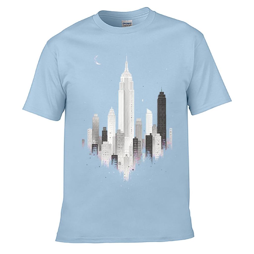 Minimalist Monochrome City Skyline I Street Distressed Washed Loose Simple Tee