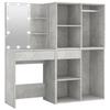 LED Vanity Table with 2 Cabinets Concrete Grey Engineered Wood