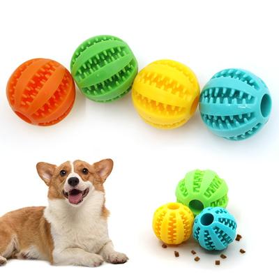 Natural Rubber Pet Dog Toys Dog Chew Toys Tooth Cleaning Treat Ball Extra-tough Interactive Elasticity Ball for Pet Products