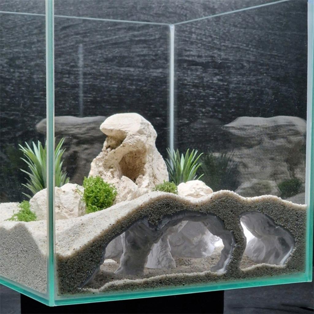 Natural Textured Aquariums Cave Decoration With Multiple Entries For Fish Shrimp Safety And Tanks Environment Enrichment
