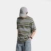 Li Ning CF Striped Comfort Temperature Control Antibacterial Short Sleeve T-Shirt Men Tops Tea-Green ATSV181-1