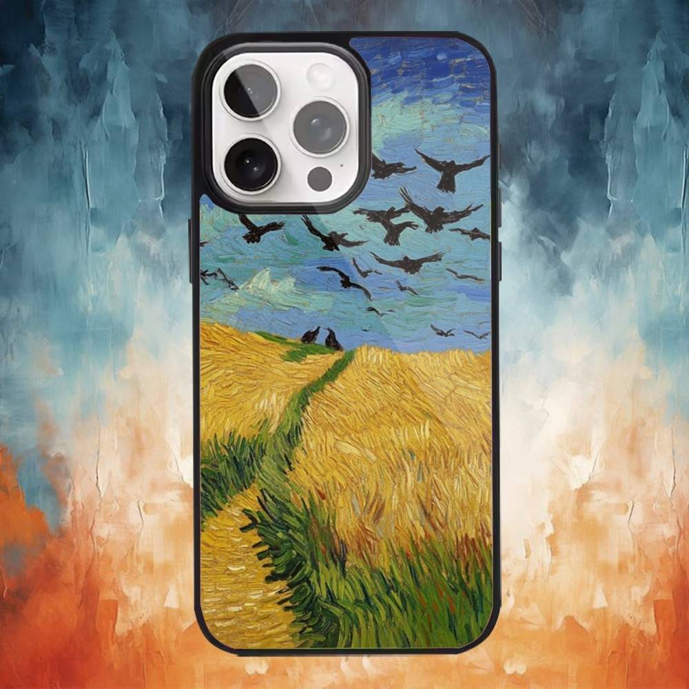 

Масляный чехол для телефона Ван Гог Моне для iPhone 17,16,15,14,13,12,Plus,Pro,Max для Magsafe Магнитной Беспроводной Зарядки iPhone14PRO