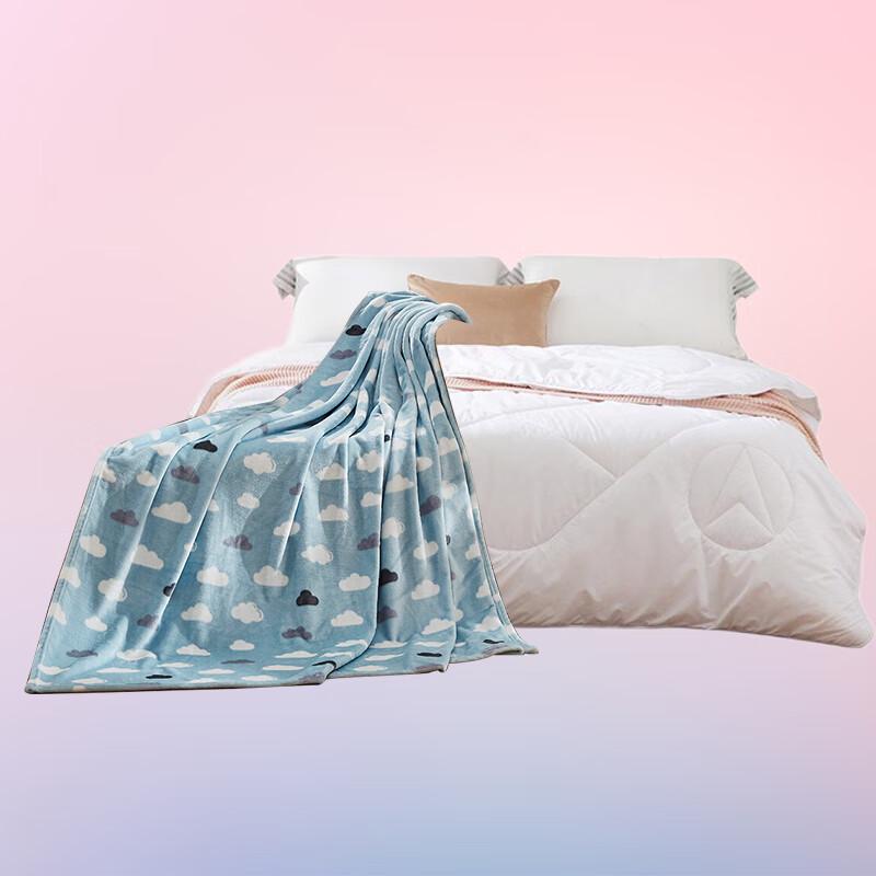 

Luolai Home Textile Quilt and Flannel Blanket Set