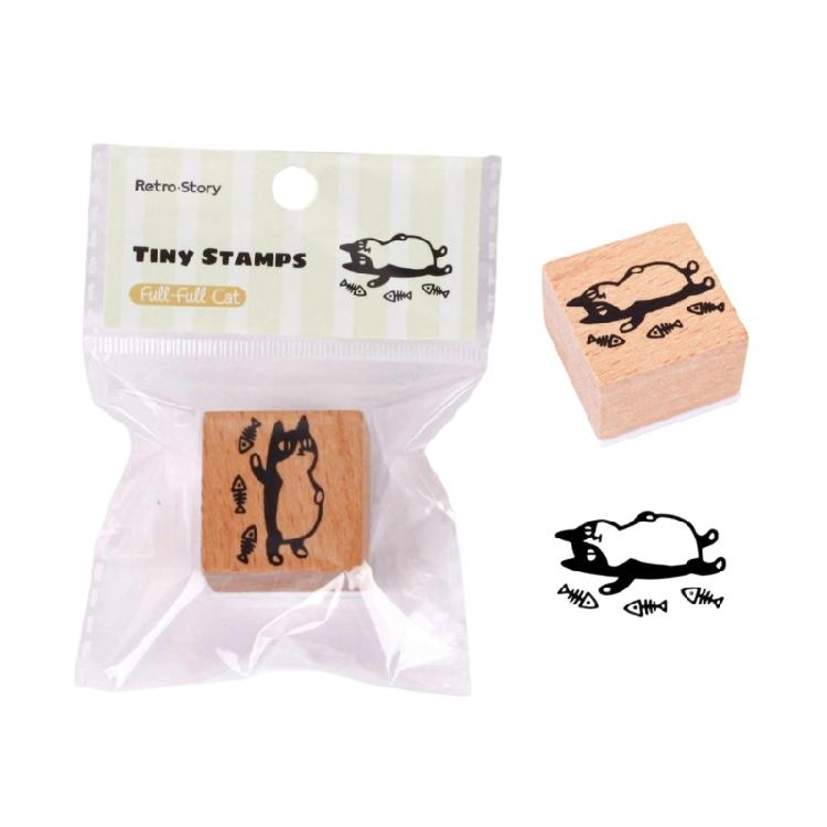 Charming Cats Themed Miniature Wood Stamps Adorable Cats Shape Stamp For Handmade Journal Card And Artistic Decorations