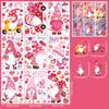 71Pcs/Set Valentine's Day Window Cling Waterproof PVC Cartoon Gnome Love Heart