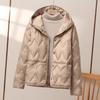 White Duck Down Light and Thin Hooded Down Jacket Women's Short Winter New Design Pressure Glue Warm Top Jacket
