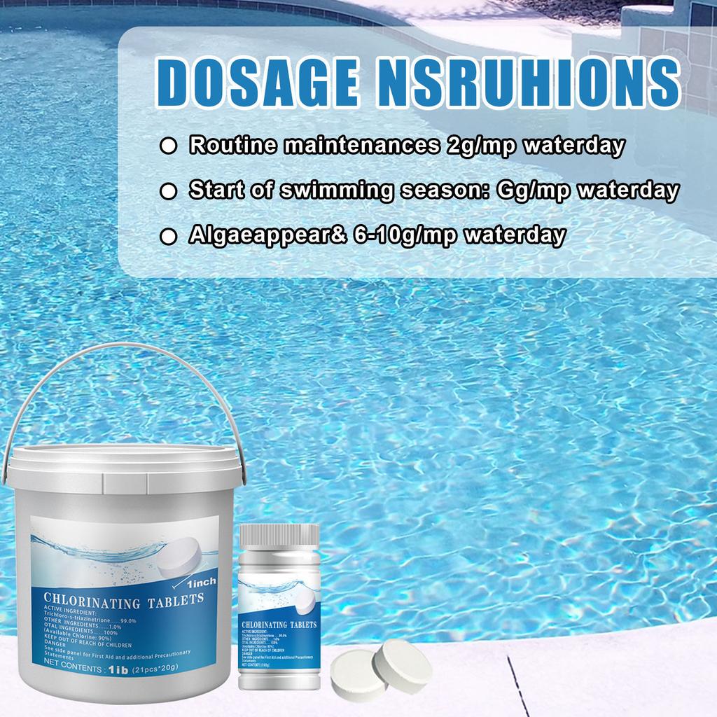 Multifunktionale Chlortabletten für Pools 100g Schnelllösliche Formel sorgt für klare und saubere Poolwasserqualität