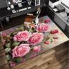 Gothic Rose Artwork Office Rug Chair Mat, Entryway Carpet, Suitable for Front Door, Bedroom, Living Room, Desk, Holiday Gift