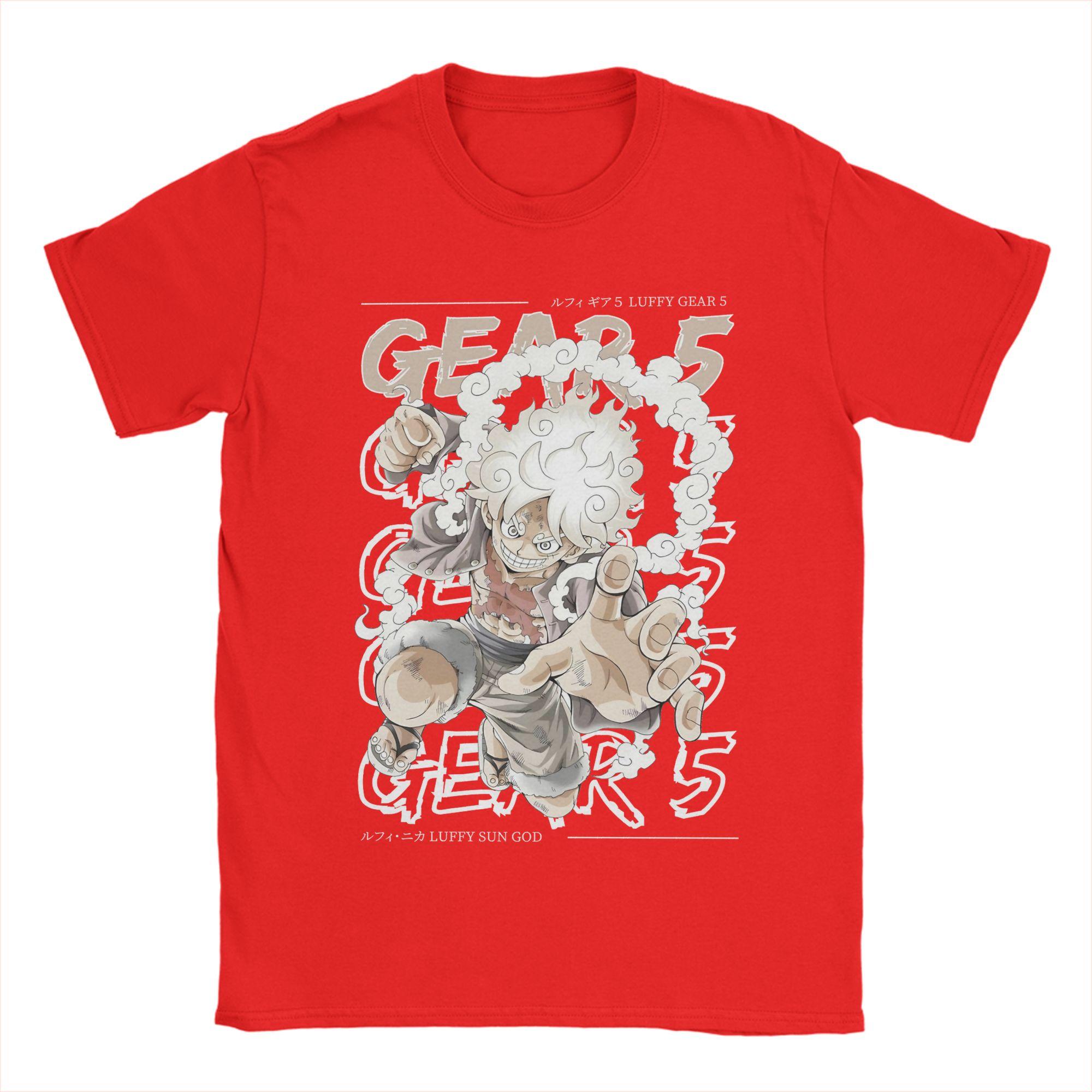 

Ones Pieces Luffy Gear 5 T Shirts Unisexs Cotton Novelty TShirt O Neck Tees Short Sleeve Clothing Plus Size S
