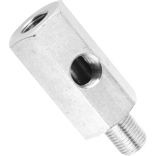 M10 Oil Pressure Sensor Tee Adapter,Male to Female1/8in to M10x1.0 with 1/8 NPT Side Port Stainless Steel Hose T Fittings Turbo Supply Feed Line