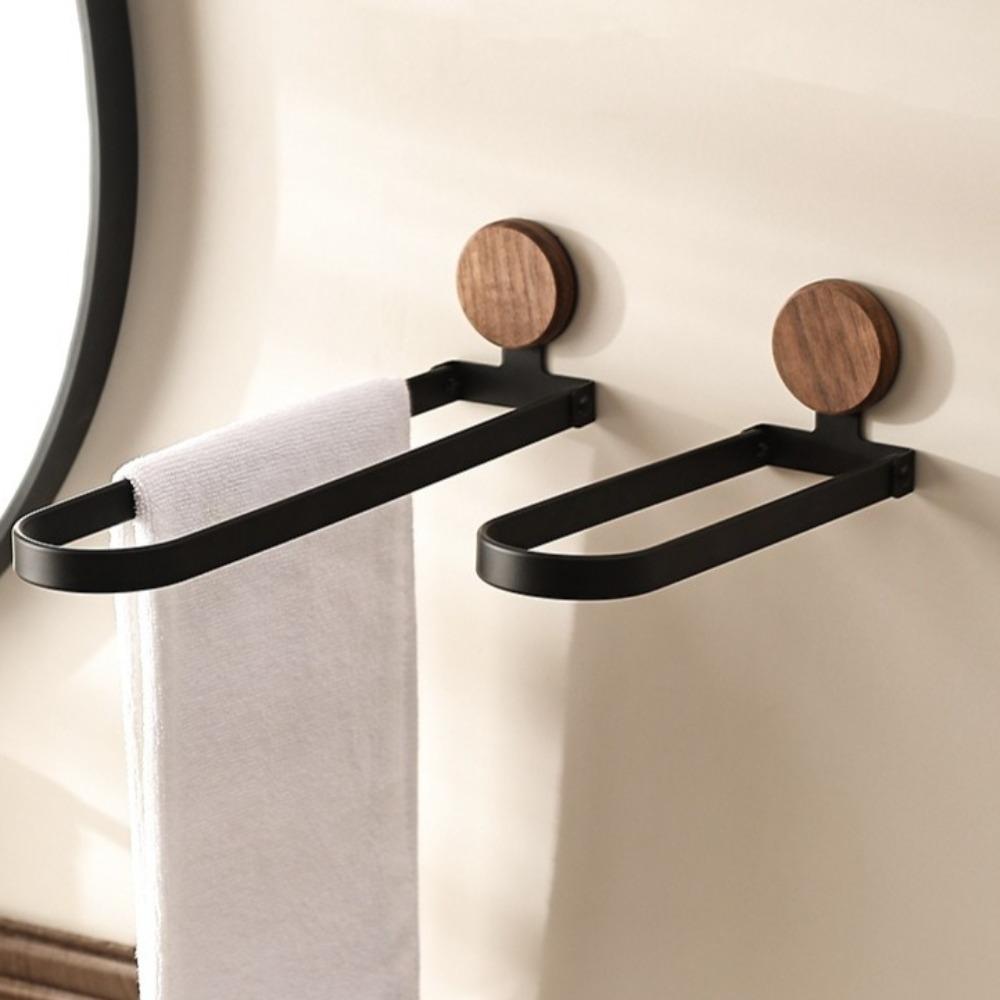 Stainless Steel Bathroom Towel Rack Rustproof Space Saving No Drilling Towel Rack No Drilling Wall Mounted