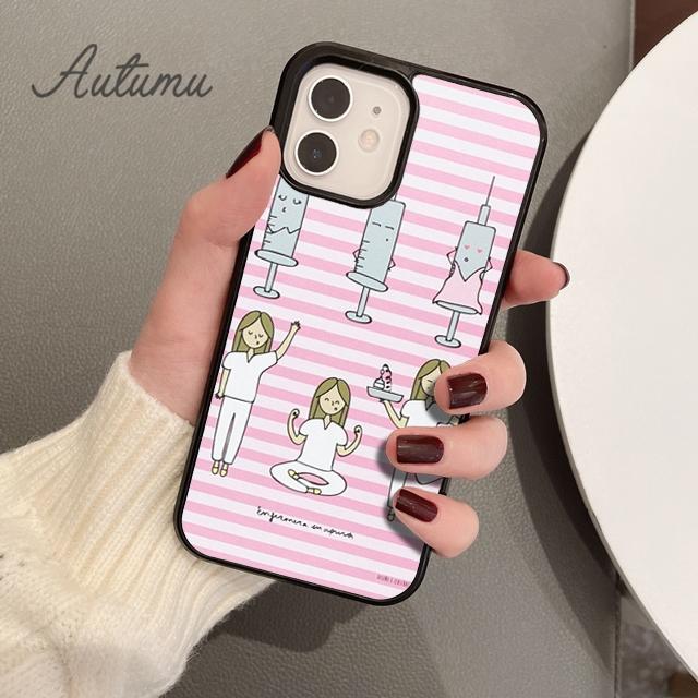 Capa de telefone de médico e enfermeiro de desenho animado para iPhone 11 12 13 14 Pro Max mini XR XS SE 2020 7 8 Plus Samsung Galaxy S21 S22
