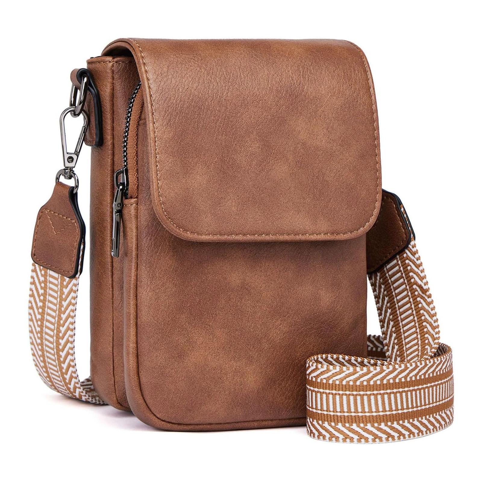 

Women s Ethnic Pattern Strap Crossbody Bag Casual PU Leather Shoulder Bag Versatile Daily Commute Bag коричневый
