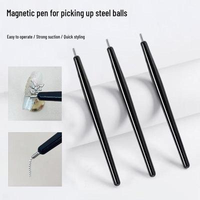 Caneta Magnética com Bola de Aço para Nail Art - Ímã Forte Ferramenta para Esmalte em Gel