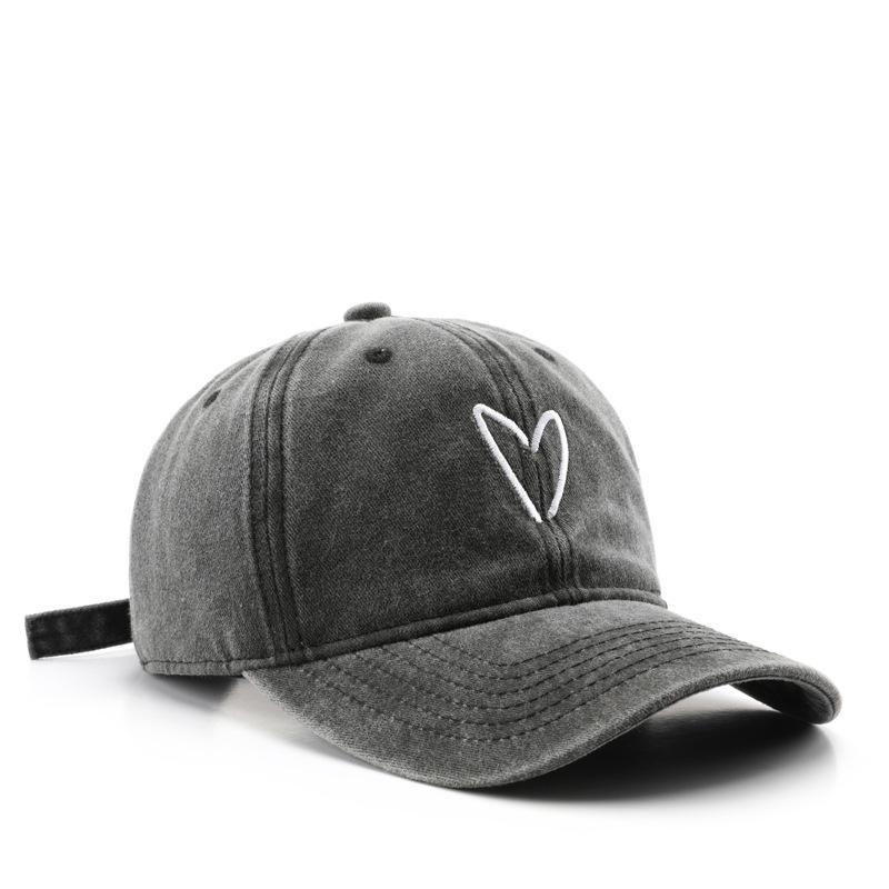 Unisex Vintage Washed Baseball Cap Love Embroidered Sunscreen Dad Hat for Men & Women Outdoor Travel Summer Sunshade Cap