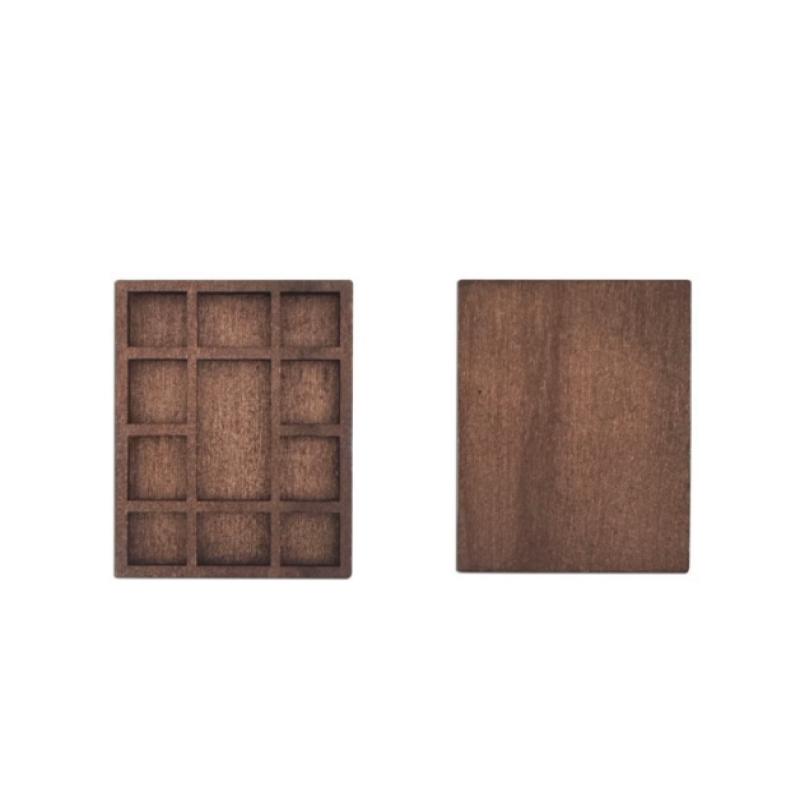 Miniature Trinket Shelf  Shelf Dollhouse Miniature Decor Multi Compartments Wooden Jewelry Display Tray Ring Storage