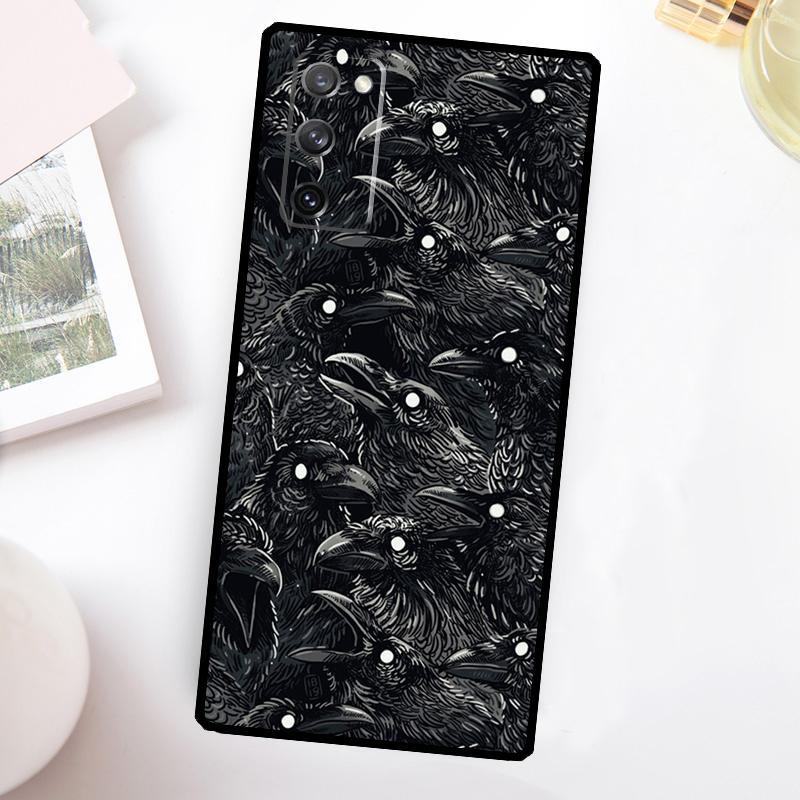 

Raven Crow Skull pattern Funda For Samsung Galaxy S23 Ultra S22 Plus S20 S21 FE S8 S9 S10 Note 10 20 S24 Ultra Case Galaxy S21Ultra