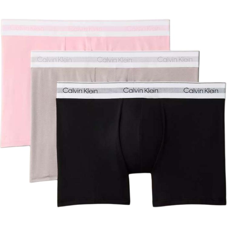 

Calvin Klein Minimalist Comfortable Waistband Letter Design Boxer Briefs 3-Pack Men underwear NB3954-VR5 L