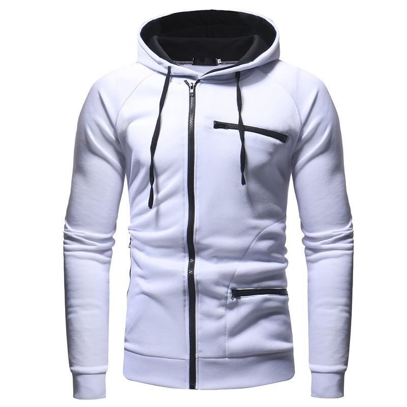 Men Hoodie Sweatshirt Casual Solid Long Sleeve Mens Hoodies Slim Zipper Hooded Cardigan Sweatshirts Men Hoody Sweat Homme
