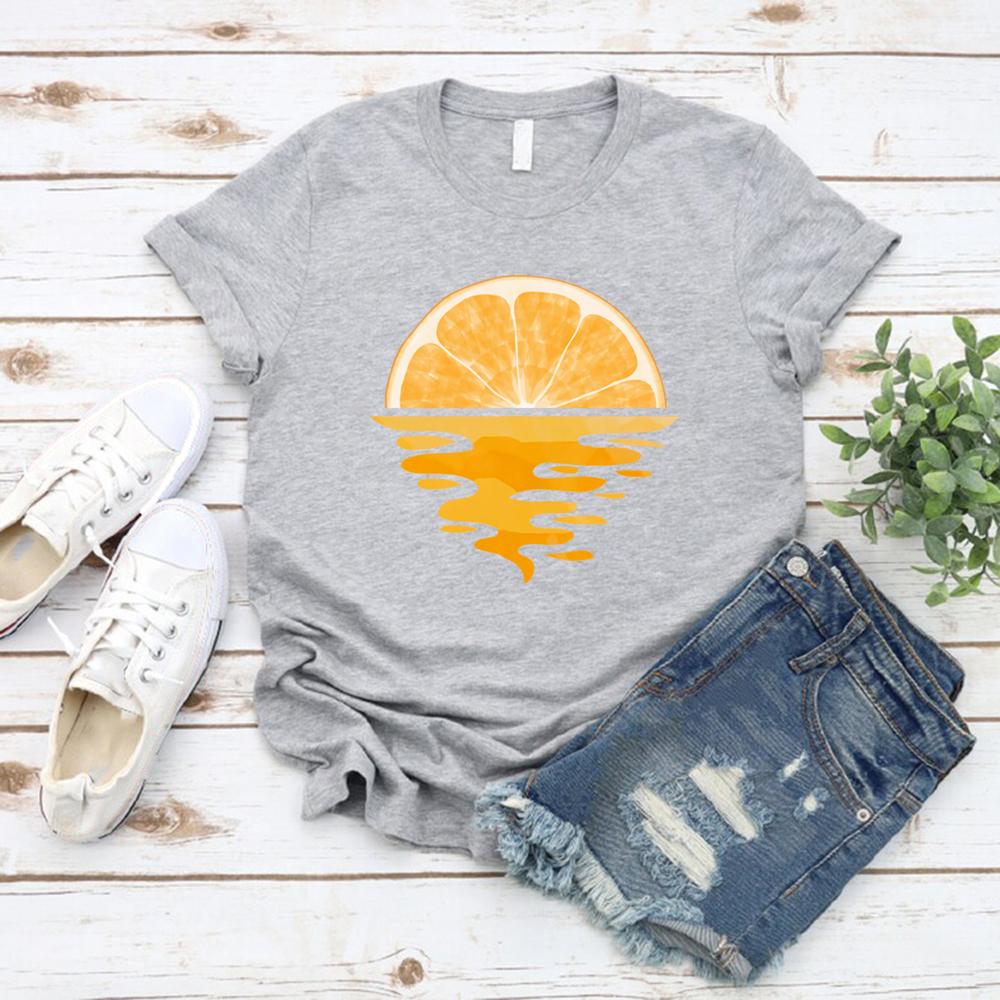 Orange Fruit Shirt Gift for Orange Lovers Gardening TShirt Womens Short Sleeve Graphic T Shirts Fruit Lover Birthday Party Tee