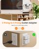 3 Prong To 2 Prong Adapter, LENCENT Plug Extender, Wall Plug Splitter with 3 AC Outlets, Travel Power Adapter for US To Japan Japanese