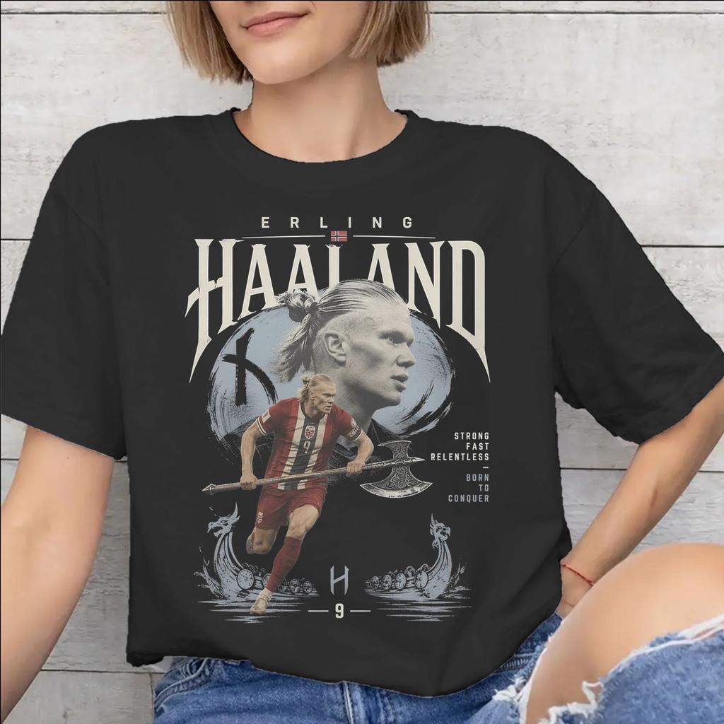 Unisex WoUnisex Graphic Printed Haaland Norway Football T Shirt Tee Pure Cotton Tshirts Clothes