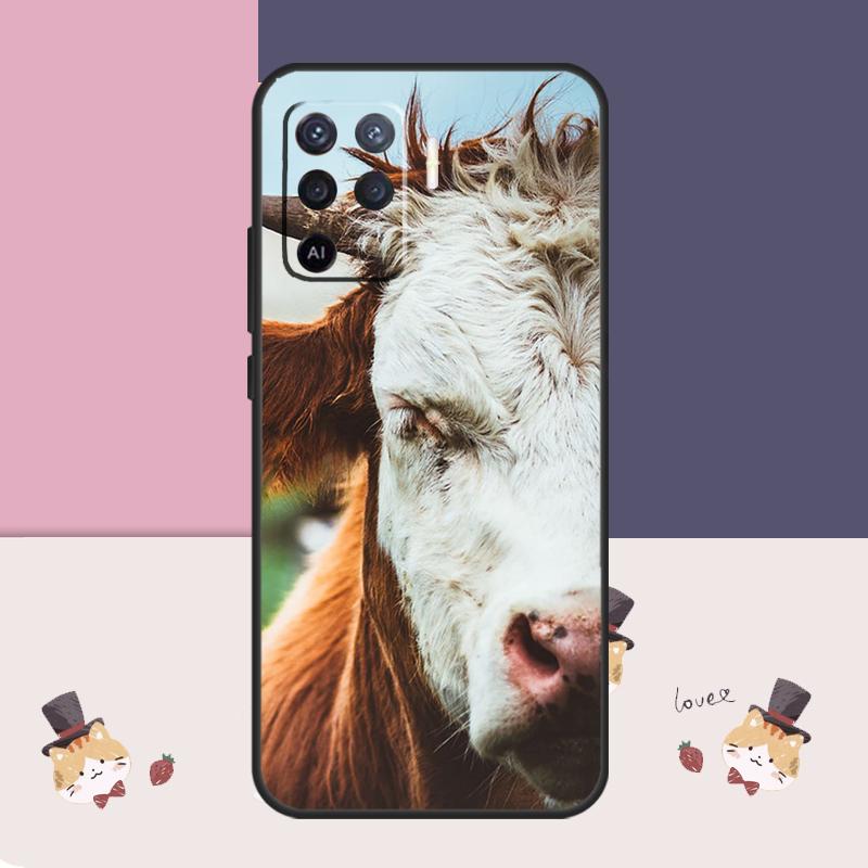 Funny Cow Face Case For OPPO A57S A54S A53S A96 A76 A5 A9 A15 A16 A17 A18 A78 A98 A54 A74 A94 A52 A72 A77