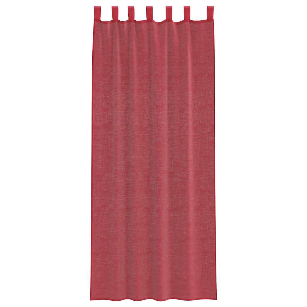 Voile Curtains with Rod Pockets 2 pcs Burgundy