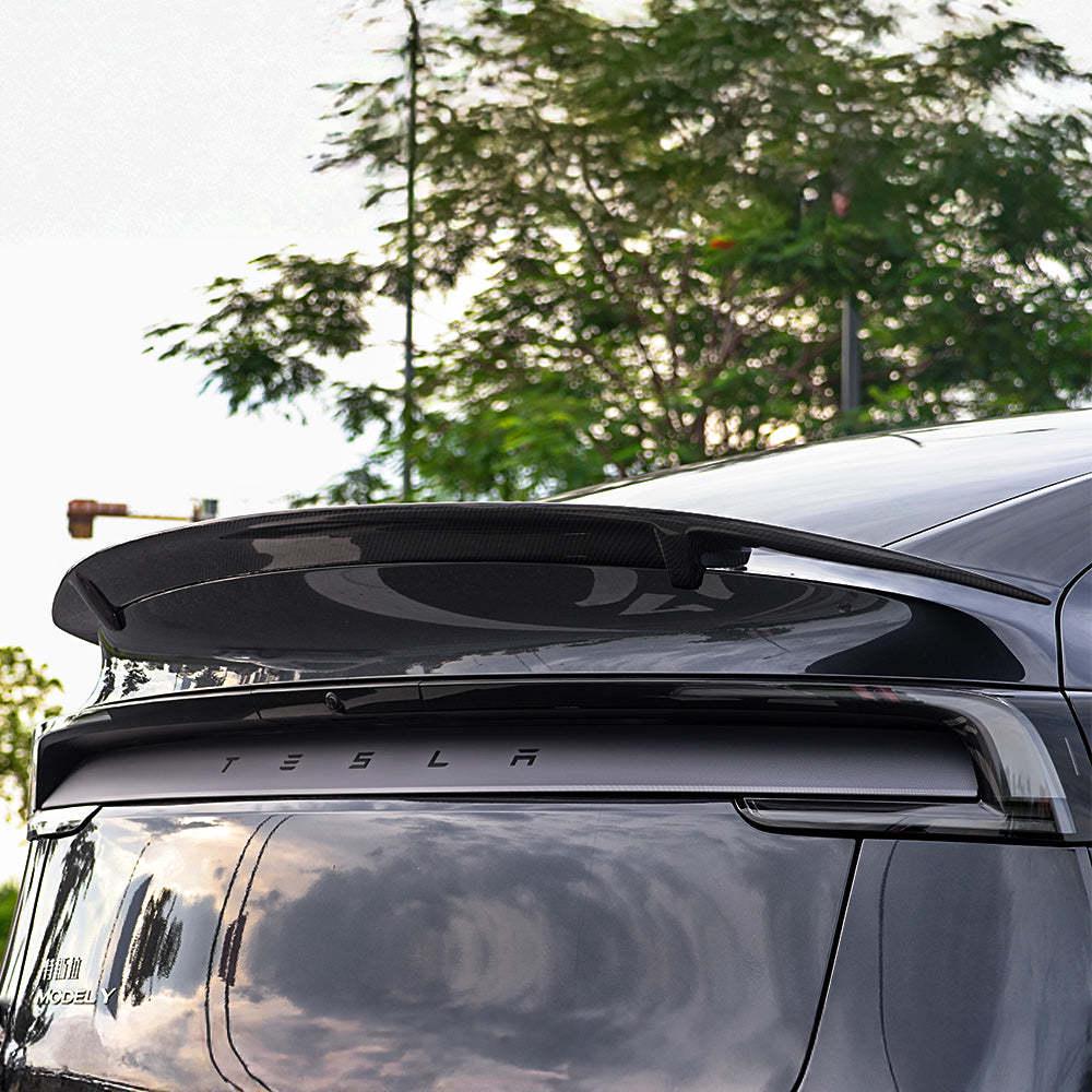RT Style Real Carbon Fiber Rear Spoiler for Refreshed Tesla Model 3 Highland & Model Y Juniper